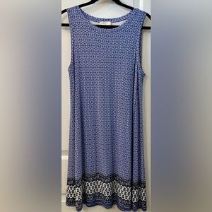 LOFT tank dress in blues; Size Large Petite